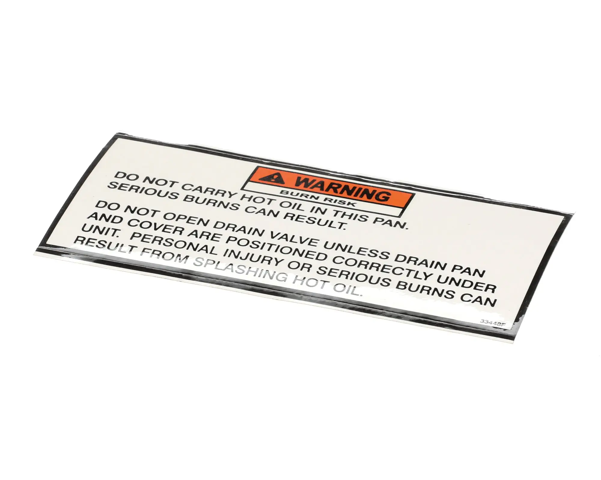 Henny Penny 33448 LABEL-DRAIN PAN WARNING, HPS33448